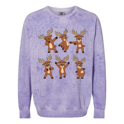 Dancing Reindeer Dance Challenge Christmas Girls Colorblast Crewneck Sweatshirt