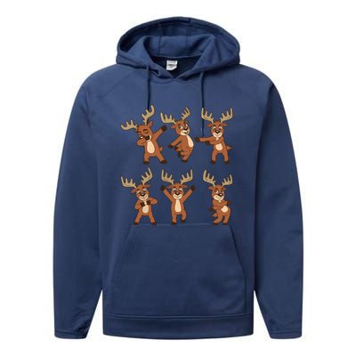 Dancing Reindeer Dance Challenge Christmas Girls Performance Fleece Hoodie