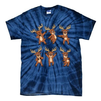 Dancing Reindeer Dance Challenge Christmas Girls Tie-Dye T-Shirt