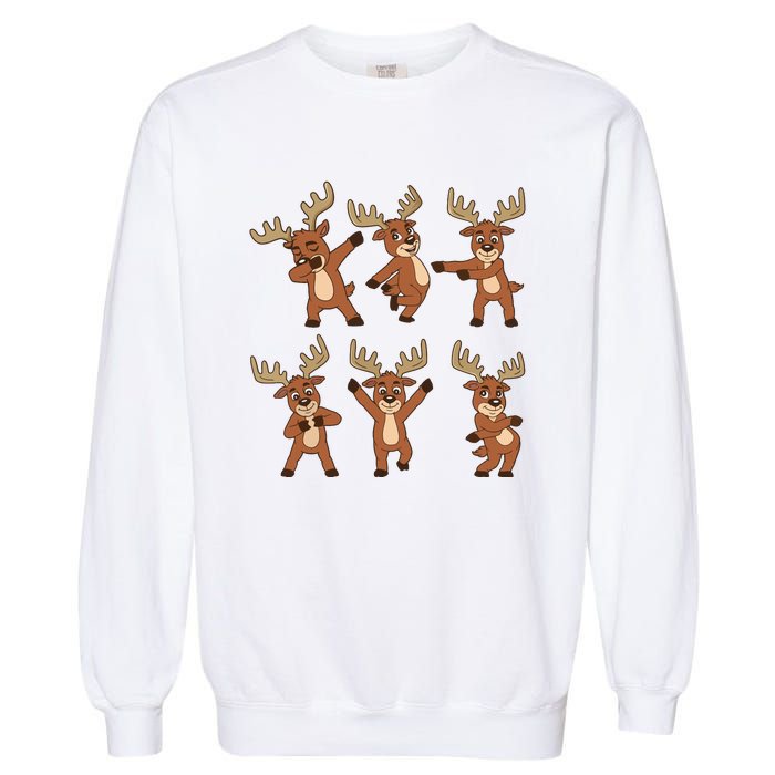 Dancing Reindeer Dance Challenge Christmas Girls Garment-Dyed Sweatshirt