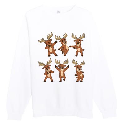 Dancing Reindeer Dance Challenge Christmas Girls Premium Crewneck Sweatshirt