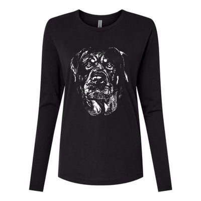 Dog Rottweiler Womens Cotton Relaxed Long Sleeve T-Shirt