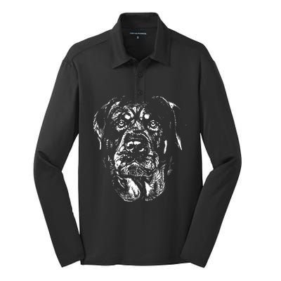 Dog Rottweiler Silk Touch Performance Long Sleeve Polo