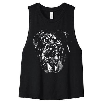 Dog Rottweiler Women's Racerback Cropped Tank