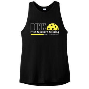 Dink Responsibly Don't Get Smashed Funny Pickleball Ladies PosiCharge Tri-Blend Wicking Tank