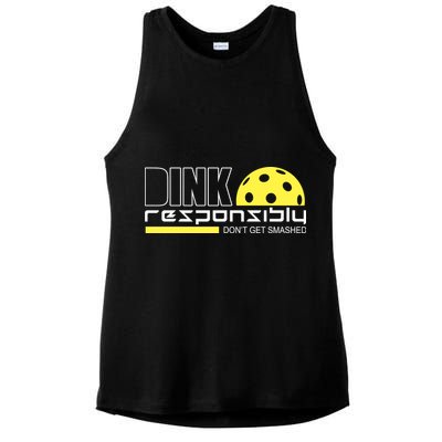 Dink Responsibly Don't Get Smashed Funny Pickleball Ladies PosiCharge Tri-Blend Wicking Tank
