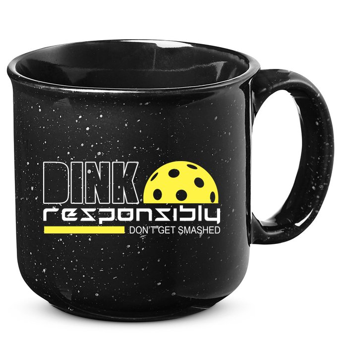 Dink Responsibly Don't Get Smashed Funny Pickleball 15oz Campfire Ceramic Mug