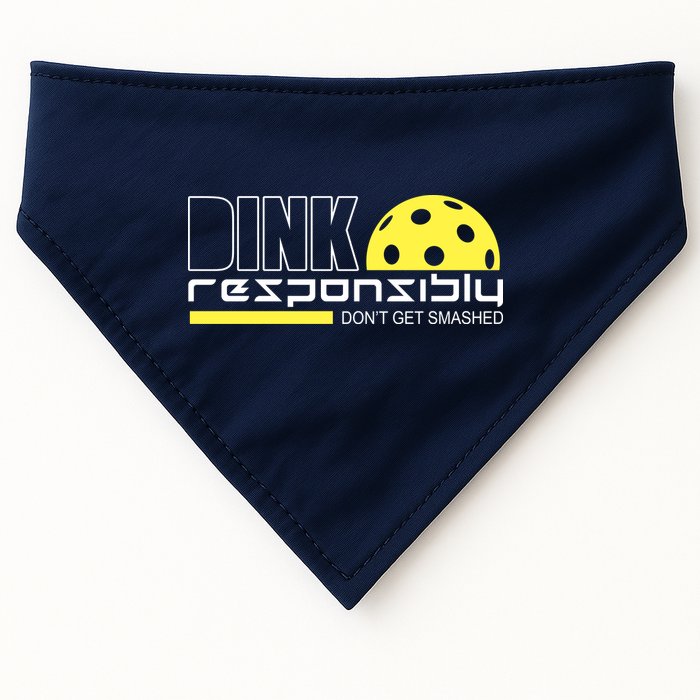 Dink Responsibly Don't Get Smashed Funny Pickleball USA-Made Doggie Bandana