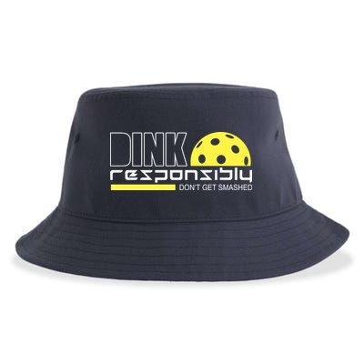 Dink Responsibly Don't Get Smashed Funny Pickleball Sustainable Bucket Hat