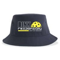 Dink Responsibly Don't Get Smashed Funny Pickleball Sustainable Bucket Hat