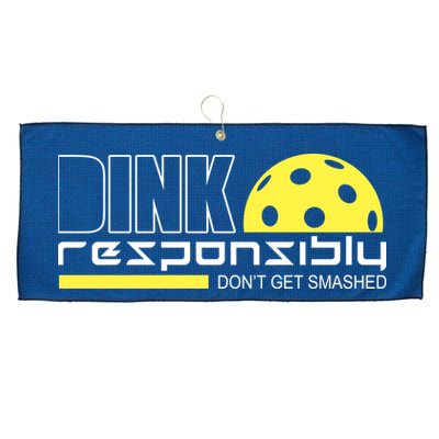 Dink Responsibly Don't Get Smashed Funny Pickleball Large Microfiber Waffle Golf Towel