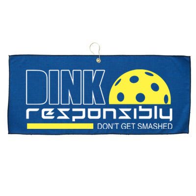 Dink Responsibly Don't Get Smashed Funny Pickleball Large Microfiber Waffle Golf Towel