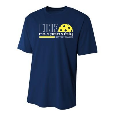 Dink Responsibly Don't Get Smashed Funny Pickleball Youth Performance Sprint T-Shirt