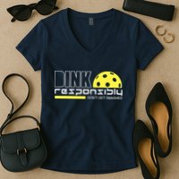 Dink Responsibly Don't Get Smashed Funny Pickleball Women's V-Neck T-Shirt