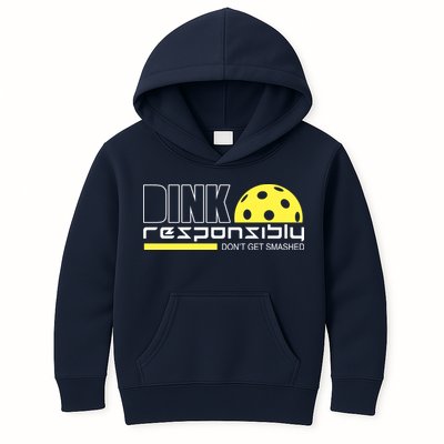 Dink Responsibly Don't Get Smashed Funny Pickleball Kids Hoodie
