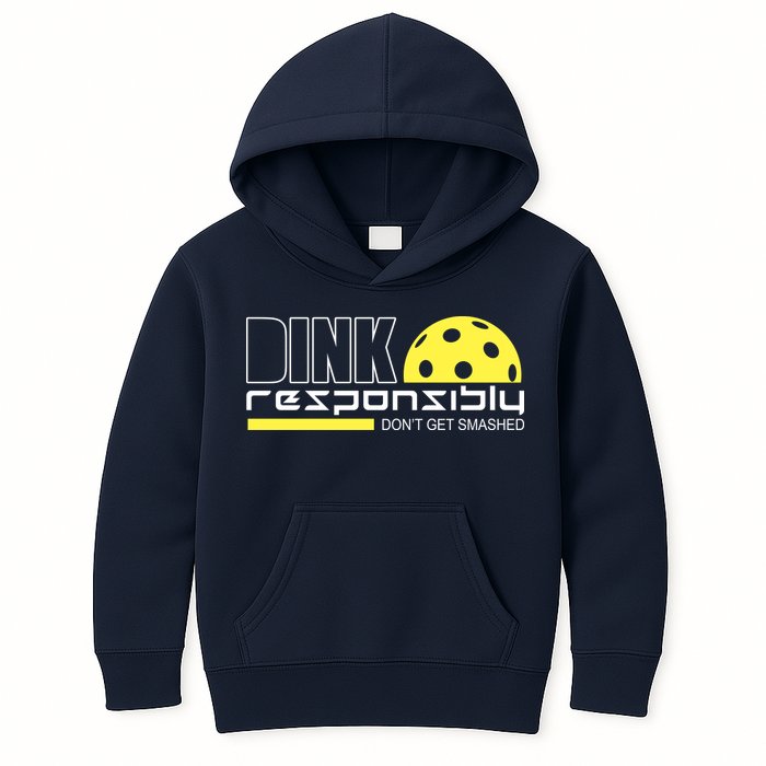 Dink Responsibly Don't Get Smashed Funny Pickleball Kids Hoodie