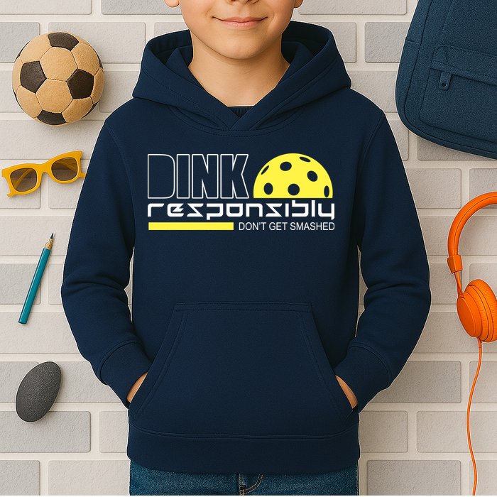 Dink Responsibly Don't Get Smashed Funny Pickleball Kids Hoodie