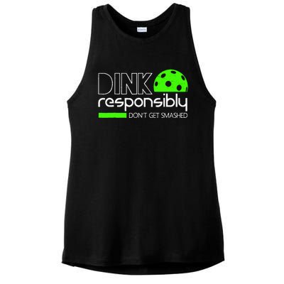 Dink Responsibly Dont Get Smashed Ladies PosiCharge Tri-Blend Wicking Tank