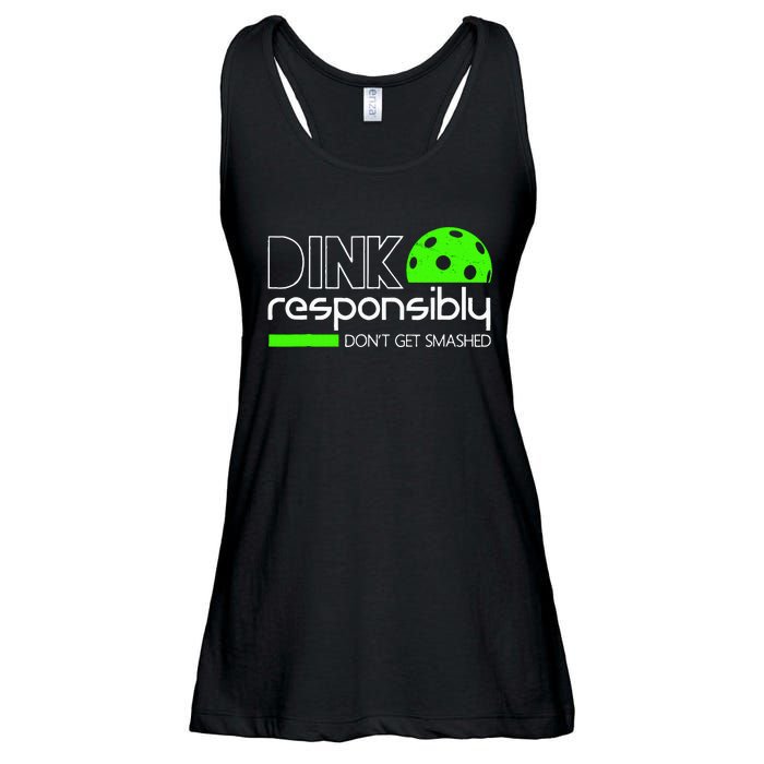 Dink Responsibly Dont Get Smashed Ladies Essential Flowy Tank