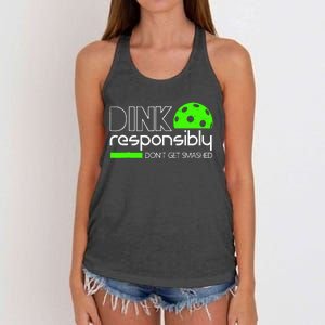 Dink Responsibly Dont Get Smashed Women's Knotted Racerback Tank