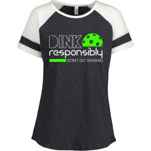 Dink Responsibly Dont Get Smashed Enza Ladies Jersey Colorblock Tee