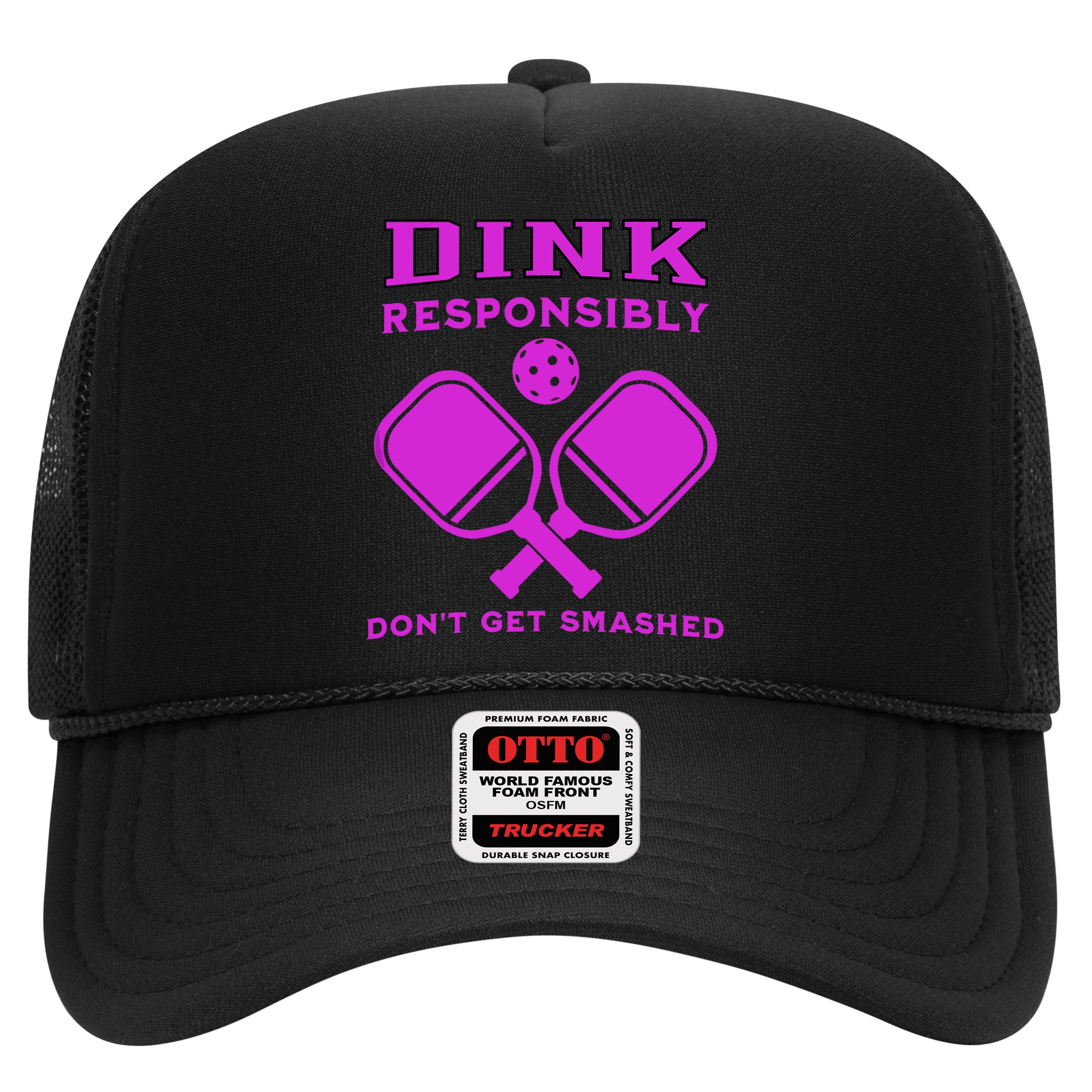 Dink Responsibly Don't Get Smashed Purple Pickleball Paddles Hat