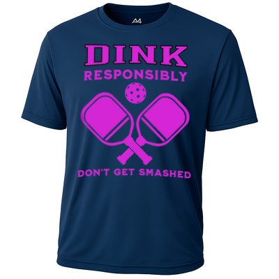 Dink Responsibly Don't Get Smashed Purple Pickleball Paddles Performance Shirt