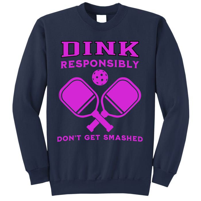 Dink Responsibly Don't Get Smashed Purple Pickleball Paddles Sweatshirt