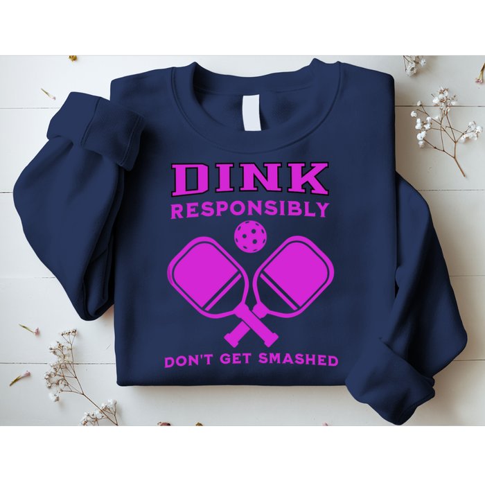 Dink Responsibly Don't Get Smashed Purple Pickleball Paddles Sweatshirt