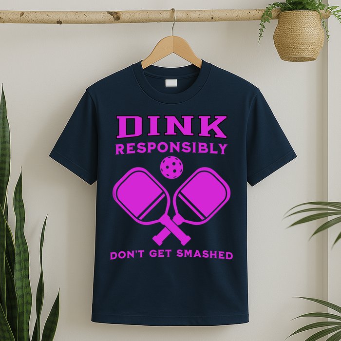 Dink Responsibly Don't Get Smashed Purple Pickleball Paddles T-Shirt