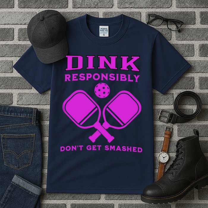 Dink Responsibly Don't Get Smashed Purple Pickleball Paddles Tall T-Shirt