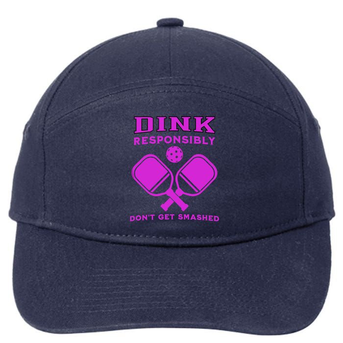 Dink Responsibly Don't Get Smashed Purple Pickleball Paddles 7-Panel Snapback Hat