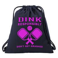 Dink Responsibly Don't Get Smashed Purple Pickleball Paddles Drawstring Bag