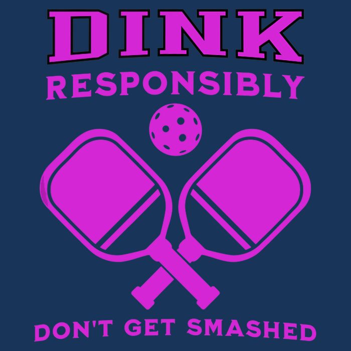 Dink Responsibly Don't Get Smashed Purple Pickleball Paddles Drawstring Bag