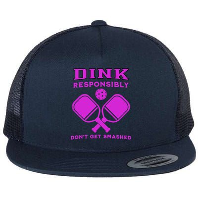 Dink Responsibly Don't Get Smashed Purple Pickleball Paddles Flat Bill Trucker Hat