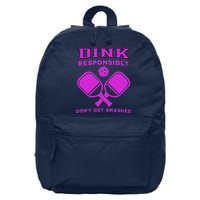 Dink Responsibly Don't Get Smashed Purple Pickleball Paddles 16 in Basic Backpack