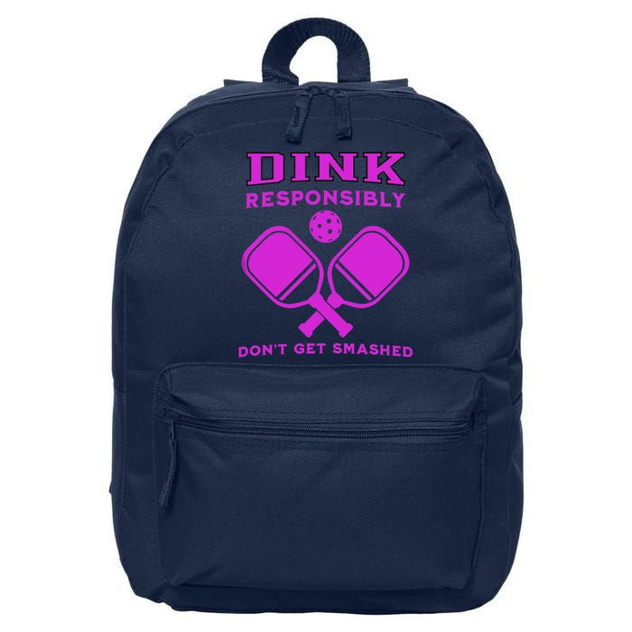 Dink Responsibly Don't Get Smashed Purple Pickleball Paddles 16 in Basic Backpack
