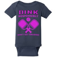 Dink Responsibly Don't Get Smashed Purple Pickleball Paddles Baby Bodysuit