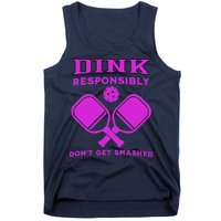 Dink Responsibly Don't Get Smashed Purple Pickleball Paddles Tank Top