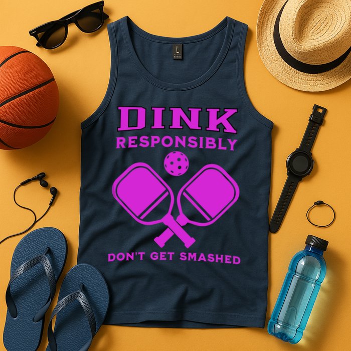 Dink Responsibly Don't Get Smashed Purple Pickleball Paddles Tank Top