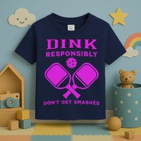 Dink Responsibly Don't Get Smashed Purple Pickleball Paddles Toddler T-Shirt