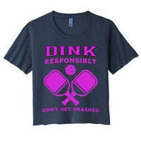 Dink Responsibly Don't Get Smashed Purple Pickleball Paddles Crop Top