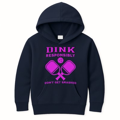 Dink Responsibly Don't Get Smashed Purple Pickleball Paddles Kids Hoodie