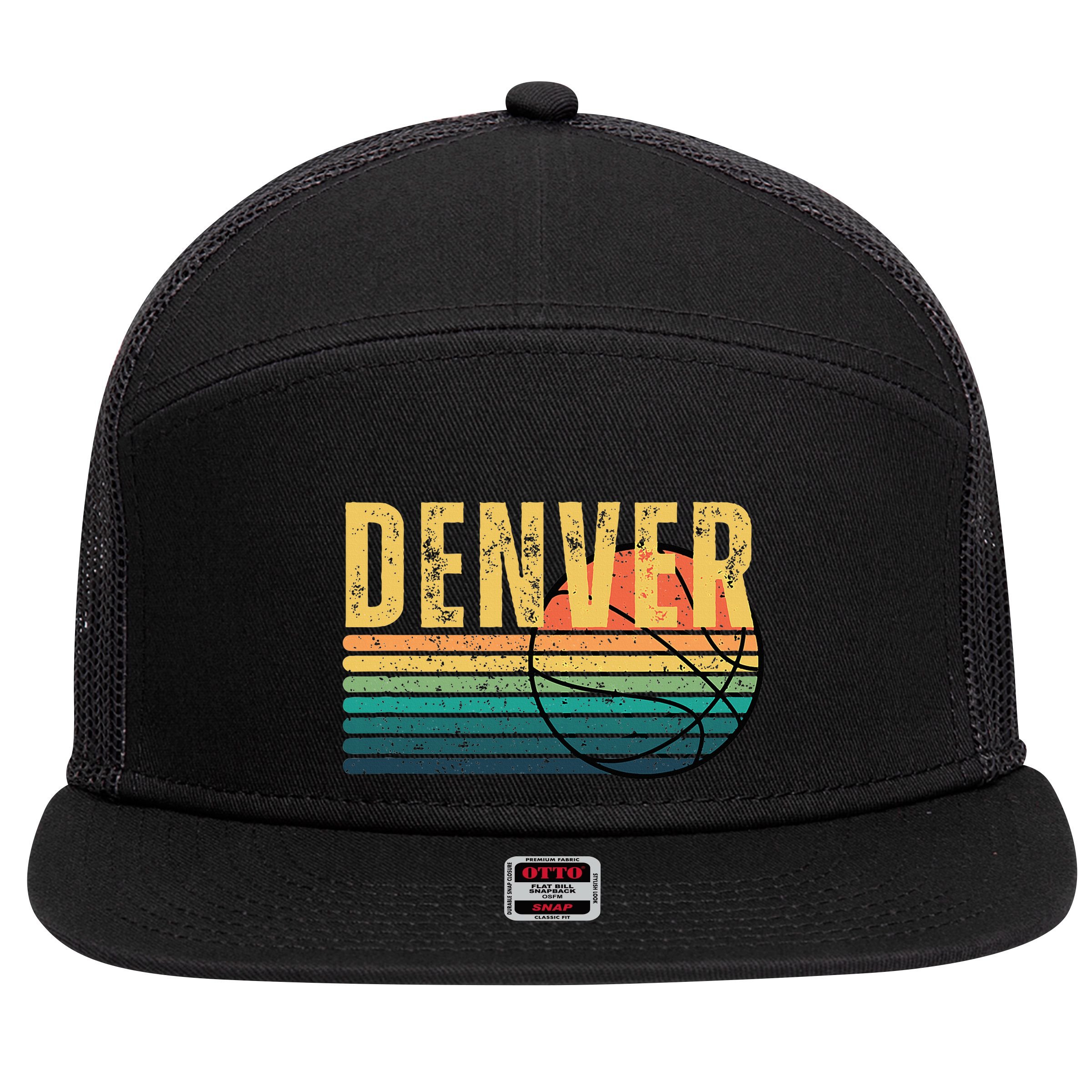 Denver Retro 7 Panel Mesh Trucker Snapback Hat