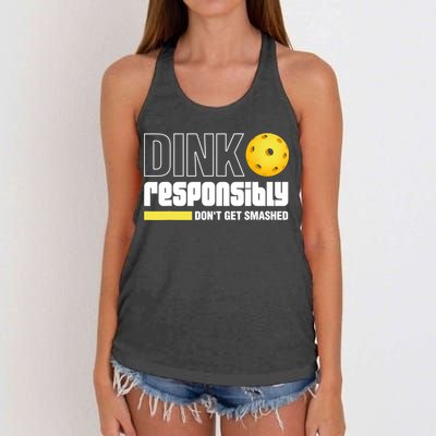 Dink Responsibly Don't Get Smashed Pickleball Gift TShirt Women's Knotted Racerback Tank