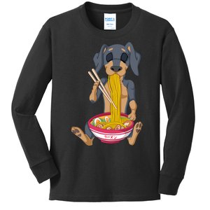 Dachshund Ramen Kids Long Sleeve Shirt