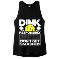 Dink Responsibly Don't Get Smashed Pickleball Ladies PosiCharge Tri-Blend Wicking Tank