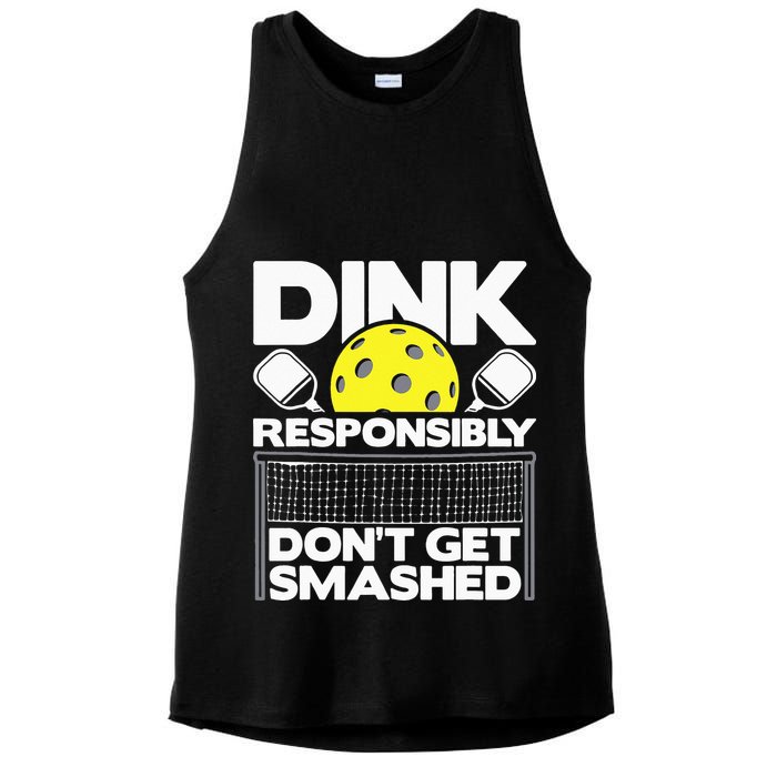 Dink Responsibly Don't Get Smashed Pickleball Ladies PosiCharge Tri-Blend Wicking Tank
