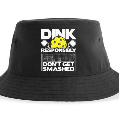 Dink Responsibly Don't Get Smashed Pickleball Sustainable Bucket Hat