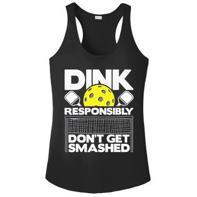 Dink Responsibly Don't Get Smashed Pickleball Ladies PosiCharge Competitor Racerback Tank